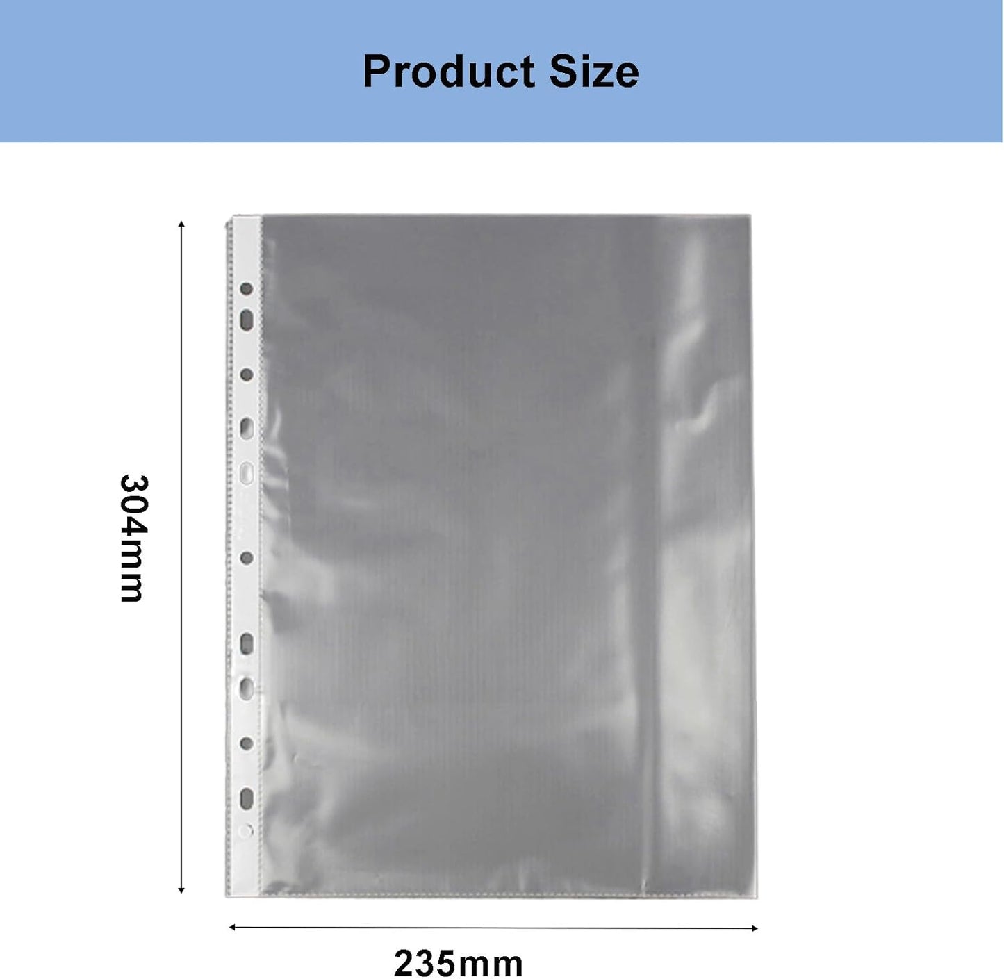 A4 Punched Pocket, Sheet Protectors, 100 Pages Clear Sheet Protectors for Binders, Heavy Duty Plastic Page Protectors Sheet Reinforced 11-Hole, Top Loading Paper Protector for Home, Office