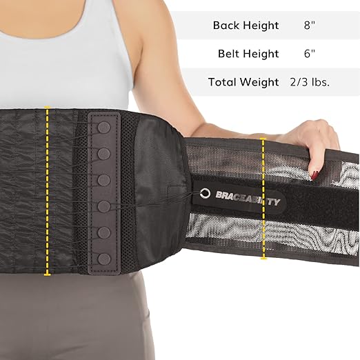 BraceAbility Lumbar Support Belt for Lower Back Pain - Corset Brace for Men and Women, Scoliosis, Sciatica, Spinal Stenosis, Herniated Disc Relief - FSA Eligible, Fits 28" - 60" Waist