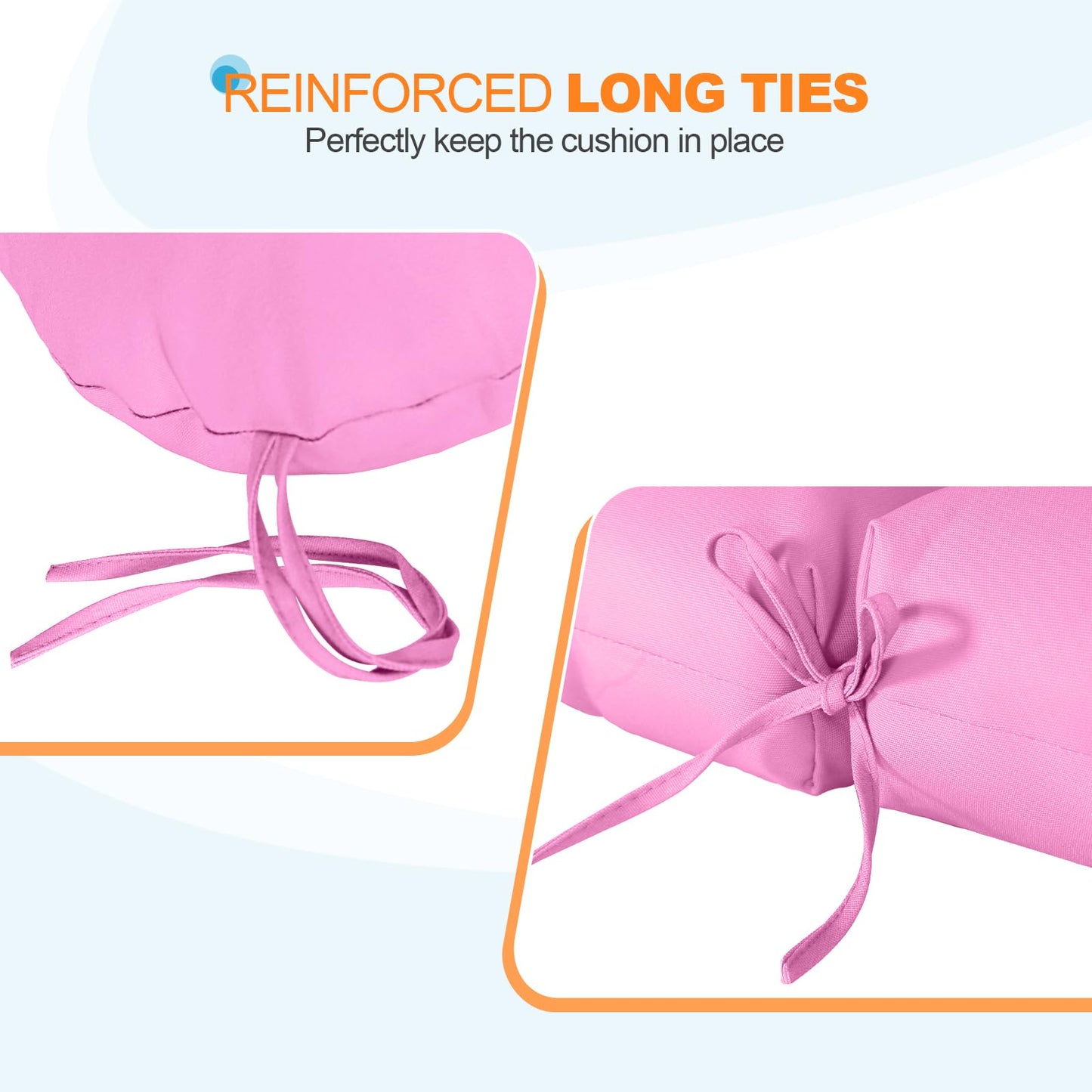 EAGLE PEAK Tufted Outdoor/Indoor Seat/Back Chair Cushions, Set of 2, 42'' x 21'', Pink