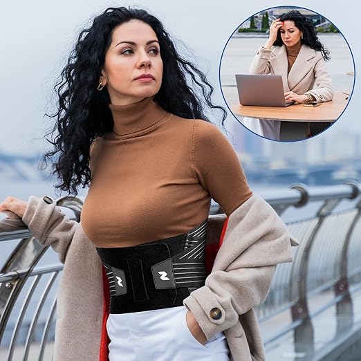 NEENCA Back Brace for Lower Back Pain Relief - Ergonomic Lumbar Support with Removable Steel Stays, Breathable Back Support Brace for Posture Correction, Sciatica, Herniated Disc, Scoliosis, Office Work, Lifting, Exercise (Black, Small)