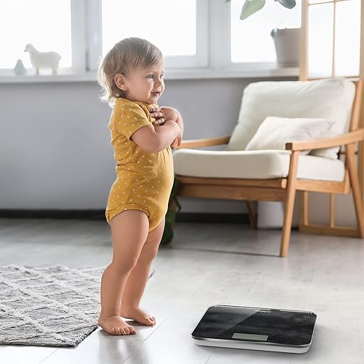 RENPHO Digital Bathroom Scale, Highly Accurate Body Weight Scale with Lighted LED Display, Round Corner Design, 400 lb, Core 1S, Marble