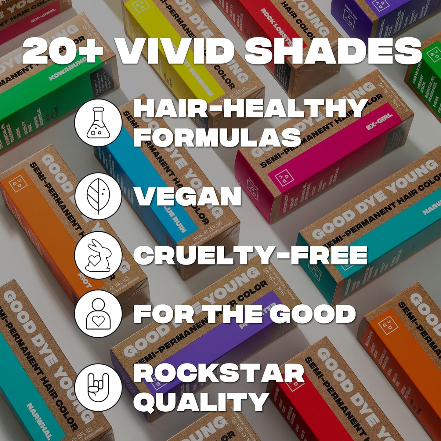 Good Dye Young Semi-Permanent Hair Color, Vegan and Cruelty-Free Purple Hair Dye, Last up to 24 Washes, Non-Damaging Conditioning Hair Color (5FL OZ, Wisteria)