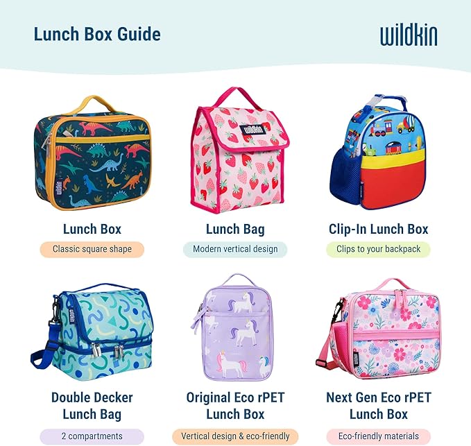 Wildkin Kids Two Compartment Insulated Lunch Bag – Keeps Food Hot or Cold, Easy-Clean Lining, Leak-Resistant & BPA-Free – Boys & Girls, Ideal for School, Travel & Daycare – Confetti Blue