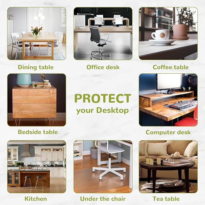 16 x 60 Inch Plastic Table Cover - Clear Protector, 1.5mm Thick Vinyl, Table Mat for Desks