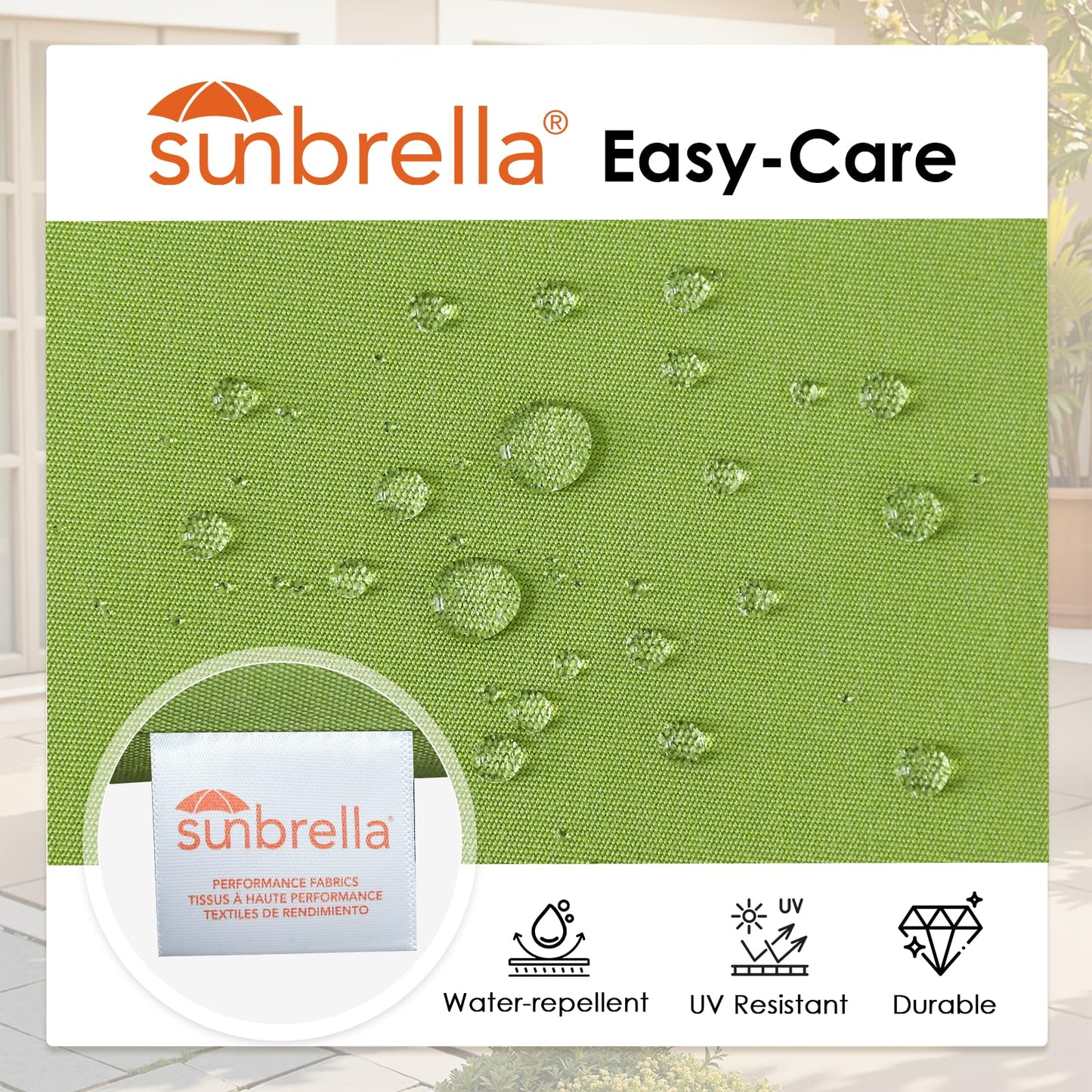 Supdurplus Sunbrella Outdoor High Back Chair Cushion, 2 Pack 48 x 24 inches Patio Chair Cushions Water Repellent Rocking Cushions Indoor Furniture Seat Pad with 2 Pillows, Canvas Ginkgo