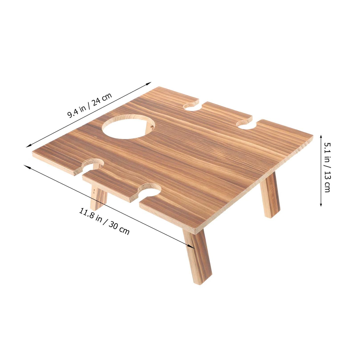 Raindrops 1Pcs Coffee Wood Folding Picnic Table for Outdoor Use at Beach and Park 30X28CM