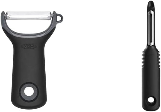 OXO Good Grips Swivel Vegetable Peeler and OXO Good Grips Prep Y-Peeler, Silicone