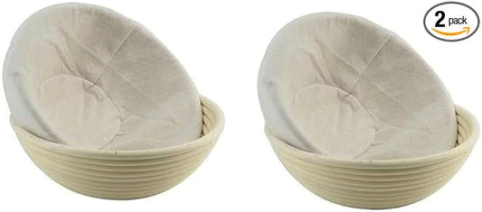 2Pcs 9 Inch Proofing Bread Basket Cloth,Round Cloth Baking Supplies Bread, Reusable Breathable Liner Cotton Flax Banneton Proofing Bread Cloths, Baking Tools and Accessories for Kitchen and Dining