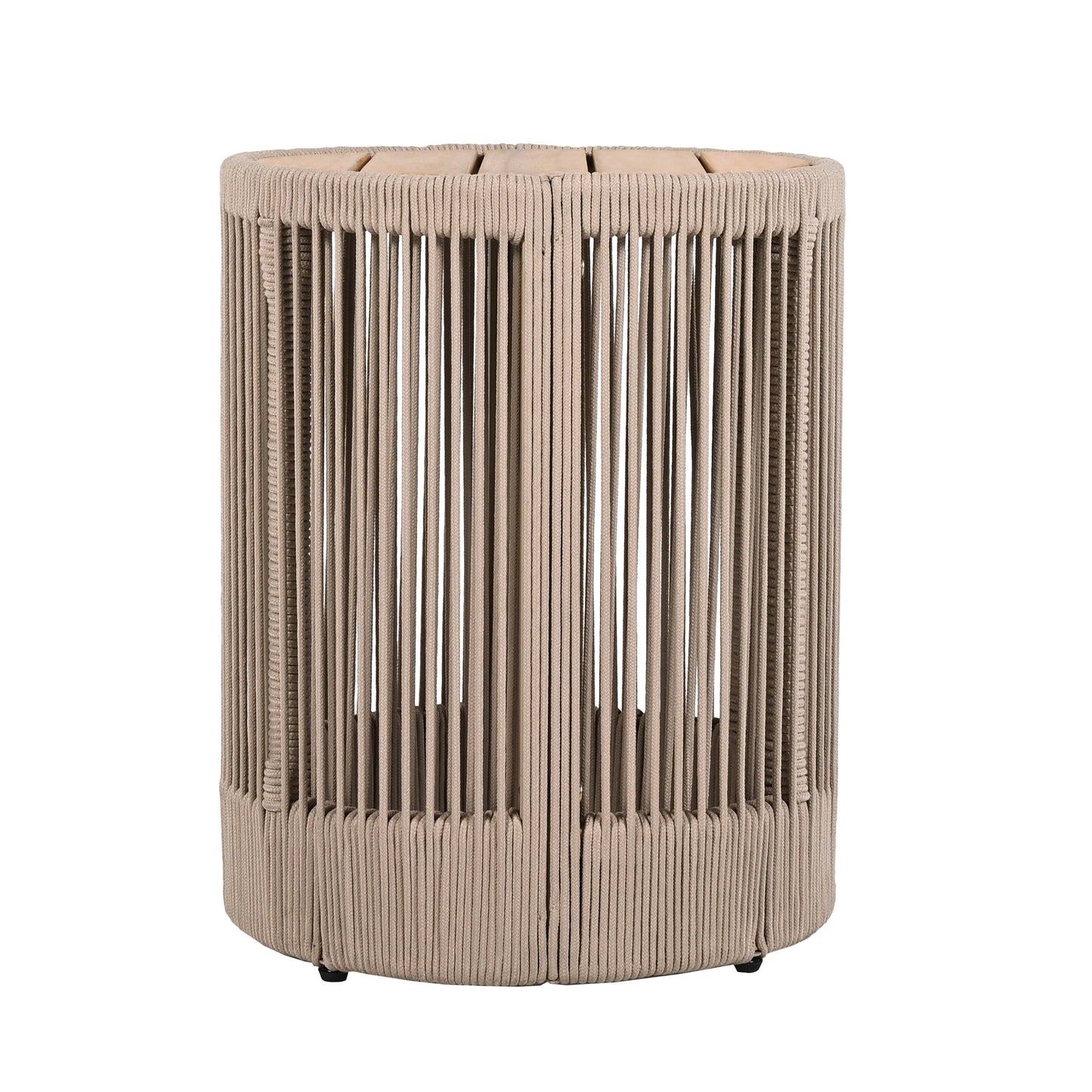 Homy Casa Modern Outdoor End Table, Side Table for Patio, Deck, and Balcony Use, Beige
