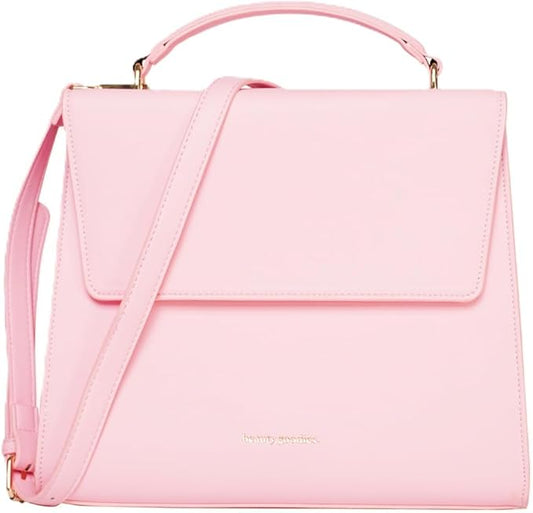 Beauty Gooodies Pink X-Large Lunch Bag for Women, Insulated Lunch Bag, Aesthetic Lunch Boxes and Classy Tote Bag Purse with Strap, Professional Ladies Bags, Chic Lunch Box