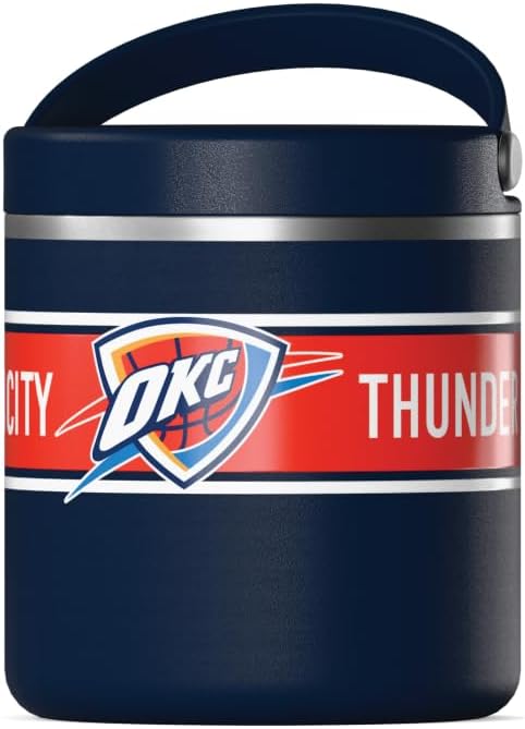 Hydrapeak x NBA Officially Licensed Oklahoma City Thunder 25oz Stainless Steel Vacuum Insulated Food Jar with Handle, Wide Mouth Leak-Proof Soup Jar for Adults, 10 Hours Hot & 16 Hrs Cold