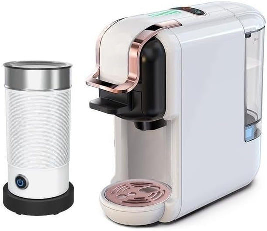 Multi-Capsule Coffee Maker, Hot/Cold Coffee Maker, Milk, ESE Pod Ground Coffee, Cafeteria, 19 Bar, 5 in 1 (Color : H2B M1A WH, Size : CHINA_UK)
