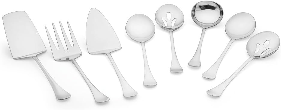 Avador® Premium Set of 8 Stainless Steel Hostess Serving Unitensil Tool Set for Weddings | Buffer | Party | Kitchen | Restaurants