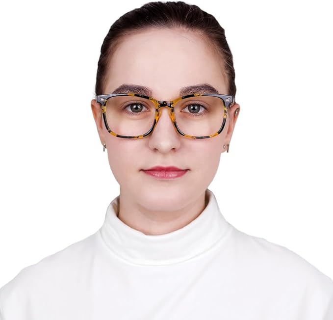 YEIN Bifocal Reading Glasses with Blue Light Blocking Lenses, Bifocal Reader for Women and Men, Vintage Square frame with Spring Hinge (+0.00/+1.25 magnification)