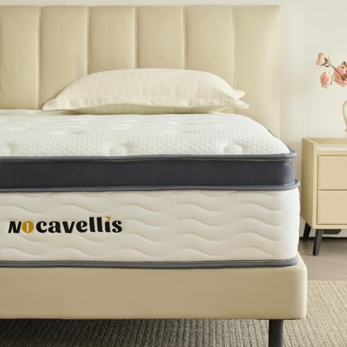 Nocavellis Full Size Mattress 10 Inch Hybrid Mattresses Full with Gel Memory Foam and Pocket Spring for Cool Sleep and Pressure Relief, Breathable Comfort Soft Bed Mattress in a Box, Medium Firm Feel