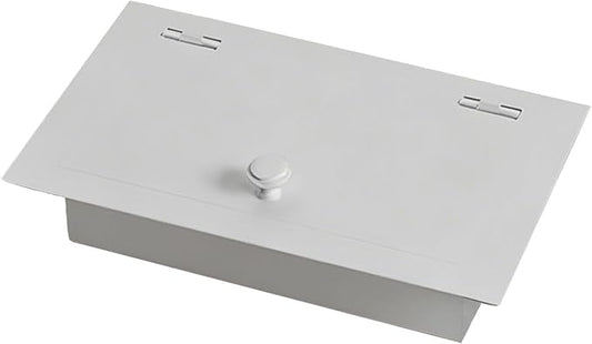 304 Stainless Steel Bin Cover, Countertop Trash can Lid, with a Central Pivot, the Lid can be Lifted, for Kitchen Cabinet, Bar & Bathroom(White)