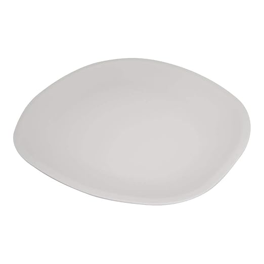 Carlisle FoodService Products Ridge Resuable Plastic Platter Oblong Platter for Home and Restaurant, Melamine, 18 Inches, Cement