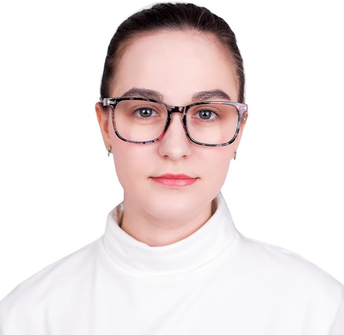 YEIN Bifocal Reading Glasses with Blue Light Blocking Lenses, Bifocal Reader for Women, Vintage Square frame with Spring Hinge (+1.00/+4.00 magnification)
