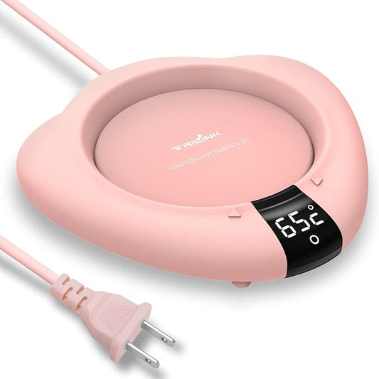 TRILINK Coffee Mug Warmer (No Cup), Electric Cup Warmer for Desk, 3 Temperature Levels, Auto Shut Off, Portable Mug Heater for Coffee, Beverage, Milk, Tea and Hot Chocolate, Pink