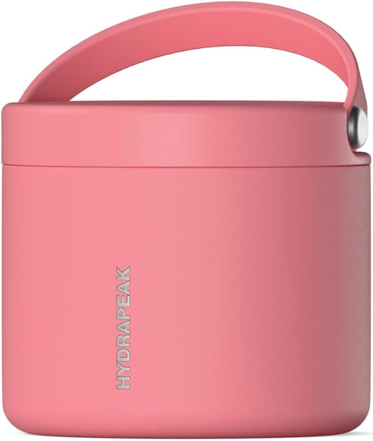 Hydrapeak 18oz Stainless Steel Vacuum Insulated Food Jar | Hot Food and Cold Food, Wide Mouth Leak-Proof Soup Jar for Adults, 10 Hours Hot and 16 Hours Cold (Neon Crush)