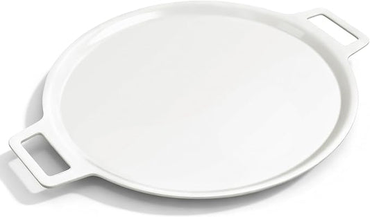 16" 3-Layer Hybrid Pizza Steel for Fast & Even Heating, Ceramic Nonstick Smooth Pizza Pan, Oven Baking Steel for Pizzas Up to 14", 304 Stainless Steel + Aluminum Core + 403 Stainless Steel, Non-etched