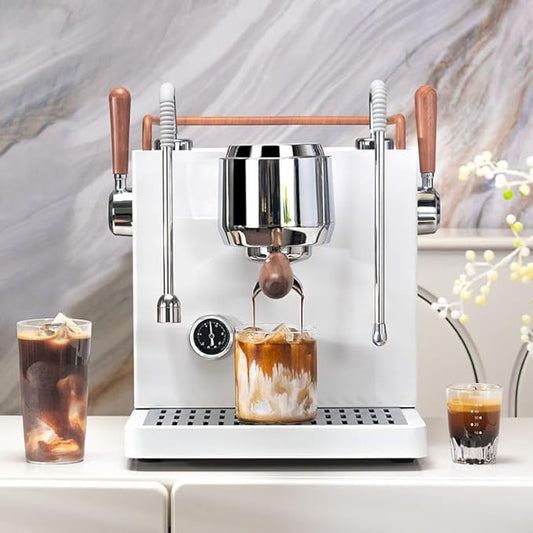 Semi-automatic commercial coffee machine for professional espresso and steam frothing in milk tea shops