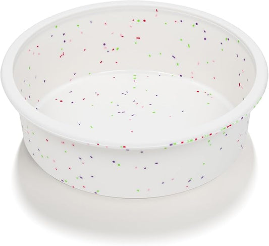 SJ 6 Inch Silicone Round Cake Pan with Metal Reinforced Frame 1Pack, Nonstick Silicone Cake Mold for Baking Suitable for Making Layers, Cheese & Chocolate Cakes