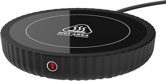 Mug Warmer, Coffee Mug Warmer with Three Temperature Settings, Auto Shut Off Coffee Warmer, Mug Warmer for Desk with Large Heating Plate, Easy to Clean Coffee Cup Warmer for Milk,Tea and Chocolate