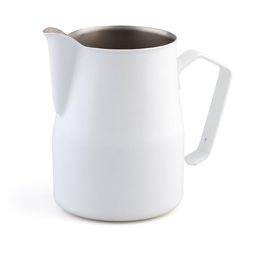 Motta Stainless Steel Coated Frothing Pitcher, 25.4 Fluid Ounce, White