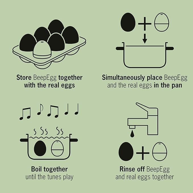 BeepEgg Basic Red – Egg Timer for Boiling Eggs – Musical Egg Cooker for Soft, Medium, Hard Boiled Eggs – Food Safe – Singing Floating Egg Timer – Egg Cooker for 3 Levels of Doneness - Brainstream