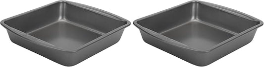 GoodCook Everyday Nonstick Steel Square Pan, 8", Gray (Pack of 2)