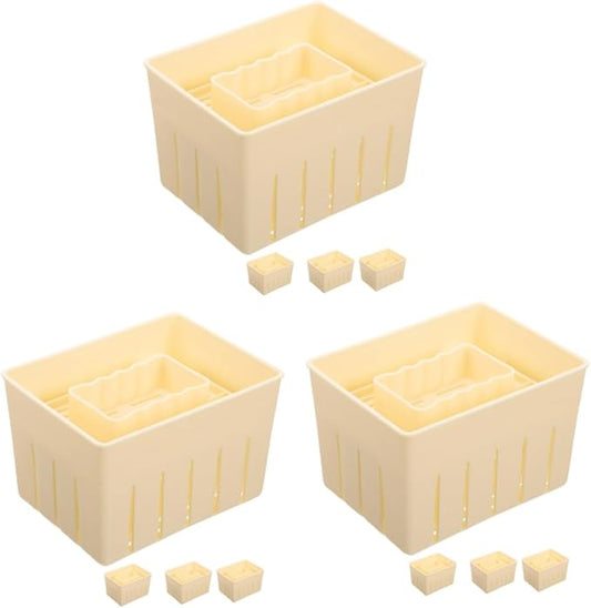 Cabilock 3sets Tofu Press Mold for Homemade Cheese and Bean Curd Tofu Maker Kit for Kitchen Use Easy to Use for Experimenting with Flavors and Textures 4pcs*3