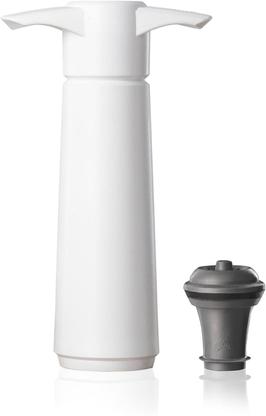 Vacu Vin Original Wine Saver with 1 Vacuum Bottle Stopper – Wine Preserver Pump for Red or White Wine – Manual Air Remover System – Airtight Seal – Keep Wine Fresh Longer – White