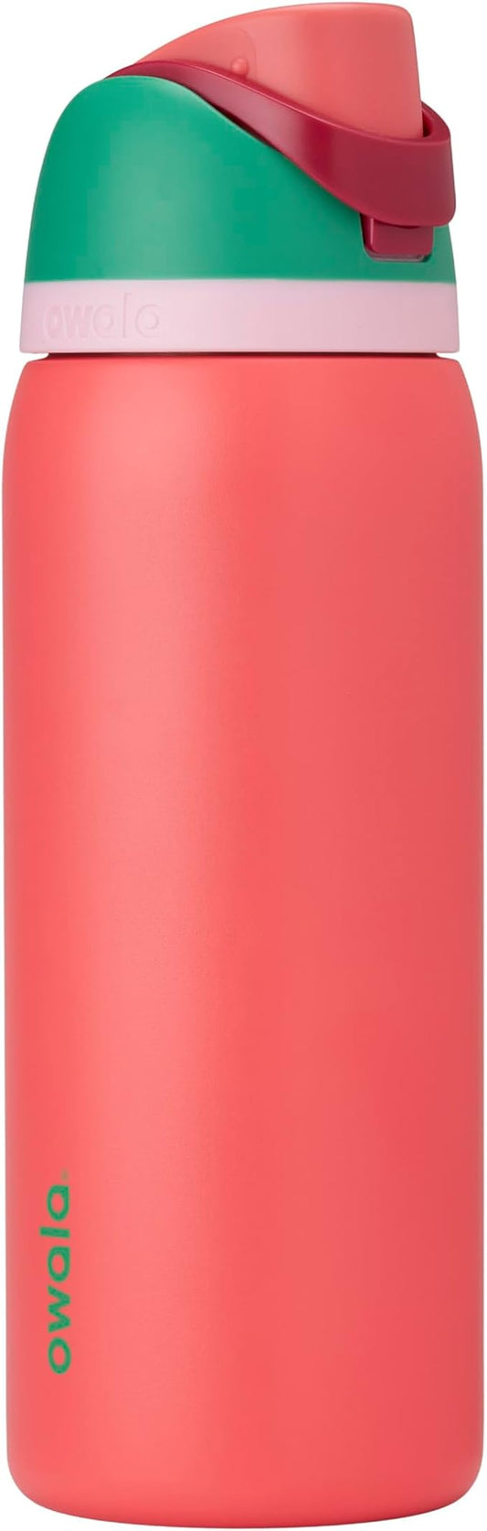 Owala FreeSip Insulated Stainless Steel Water Bottle with Straw for Sports, Travel, and School BPA-Free Sports Water Bottle, 32 oz, Strawberry Fields | Insulated, with Straw, for Sports, Travel, and School, BPA-Free