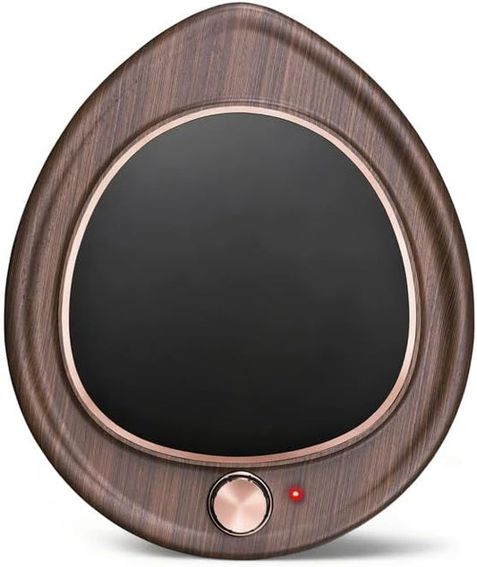 Coffee Mug Warmer - Large Candle Warmer Plate, 2-Temp Setting (131℉ & 113℉) & Fast Heating, Elegant Desk Warmer for Coffee/Tea/Milk/Candle, Ideal Office Home Gift (Wood Grain)