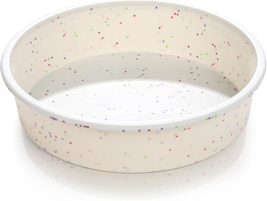 Vinino 8 Inch Silicone Round Cake Pan with Metal Reinforced Frame, Nonstick Silicone Springform Pan for Baking Suitable for Making Layers, Cheese & Chocolate Cakes