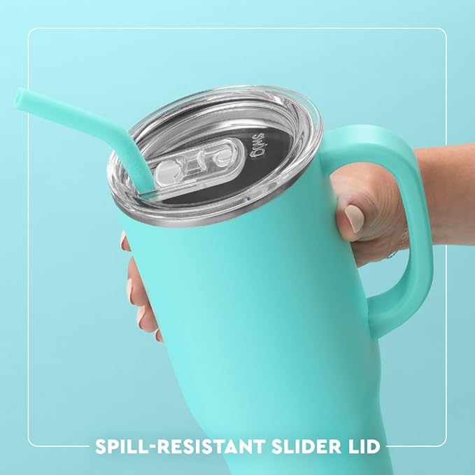 Swig Life 40oz Mega Mug, 40 oz Tumbler with Handle and Straw, Cup Holder Friendly, Dishwasher Safe, Extra Large Insulated Tumbler, Easter Basket Stuffers, Easter Gifts for Women (Bunny Trail)
