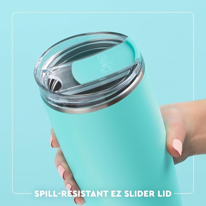 Swig Life 22oz Insulated Tumbler, Travel Coffee Tumbler with Lid, Cup Holder Friendly Travel Coffee Mug, Stainless Steel, 22 oz Tumblers, Reusable Insulated Mug with Lid (Errbody Lake)
