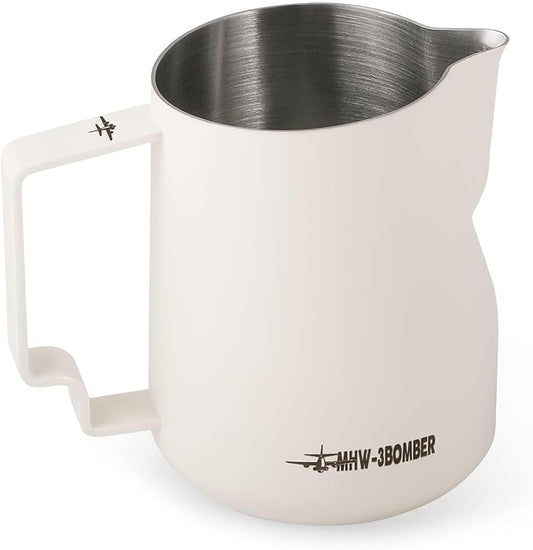 MHW Bomber 450ml/15.2oz Milk Frothing Pitcher - Stainless Steel Espresso Steaming Pitcher - Barista Latte Art Round Spout Milk Jug P6006W