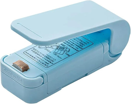 Sealing Machine, 10pcs Mini Heat Bag Packaging Sealer Portable Plastic Bag Clip Sealing Machine Food Storage Seal Snack Sealing Kitchen Gadgets(Blue)