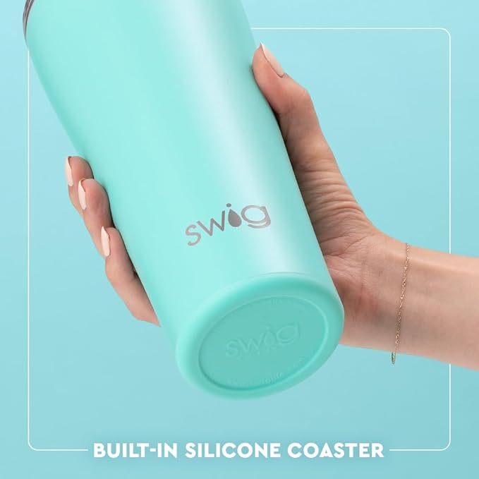 Swig Life 32oz Insulated Tumbler, Travel Coffee Tumbler with Lid, Cup Holder Friendly Travel Coffee Mug, Stainless Steel with Lid (Bourbon Barrel)