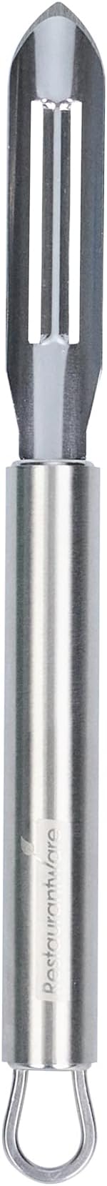 Restaurantware Stainless Steel Straight Vegetable Peeler - German Standard - Double Edged Kitchen Peeler Dishwasher Safe, Sharp Blades - Potato Peeler for Potato, Apple, Cucumber