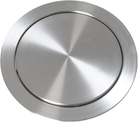 Built-in Countertop Trash Bin Lid 304 Stainless Steel Balance Flap Cover Trash Grommet Swing Trash Can Lid Rubbish Bin Flap for Kitchen Worktop,-23.8Cm