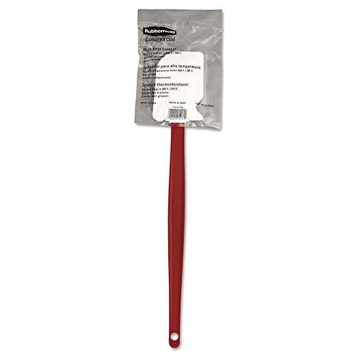 Rubbermaid Commercial Products High Heat Resistant Silicone Heavy Duty Spatula/Food Scraper 16.5-Inch 500 Degrees F Red Handle for Baking/Cooking/Mixing Commercial Dishwasher Safe