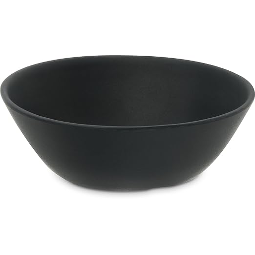 Carlisle FoodService Products Ridge Reusable Plastic Bowl Soup Bowl for Home and Restaurant, Melamine, 8 Ounces, Slate, (Pack of 24)