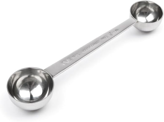 Fox Run Double Measure Scoop, 7.75 x 1.75 x 1.25 inches, Metallic