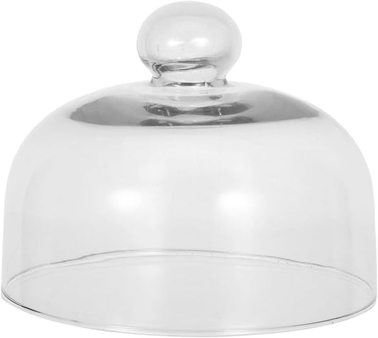 SOIMISS 6.2-Inch Mini Glass Microwave Splatter Cover, 4.7" Tall Dome Food Lid with Steam Vent, Heat-Resistant Clear Splash Guard for Soup Bowls and Mugs