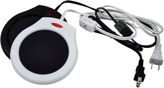 Home&Office Desktop Electric Mug Warmer-Coffee/Tea/Cocoa/Soup-Scented Candles Gift for Winter 2pcs(White and Black (CFW002-White Black)