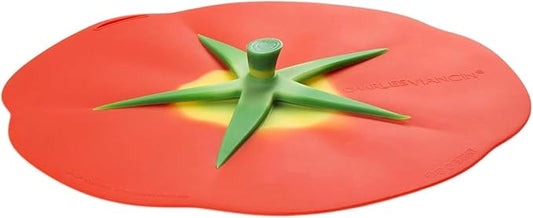 Charles Viancin - Tomato Silicone Lid for Food Storage and Cooking - 8''/20cm - Airtight Seal on Any Smooth Rim Surface - BPA-Free - Oven, Microwave, Freezer, Stovetop and Dishwasher Safe