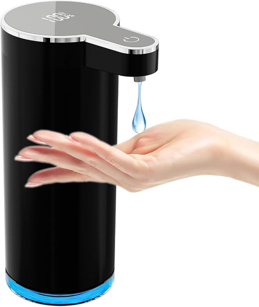 Automatic Liquid Soap Dispenser, 304 Stainless Steel Bottle Body &12 oz/350ml Rechargeable, 4 Adjustable Liquid Levels, IPX5 Waterproof for Bathroom,Kitchen,Hotel(Stainless Steel for Liquid Soap)